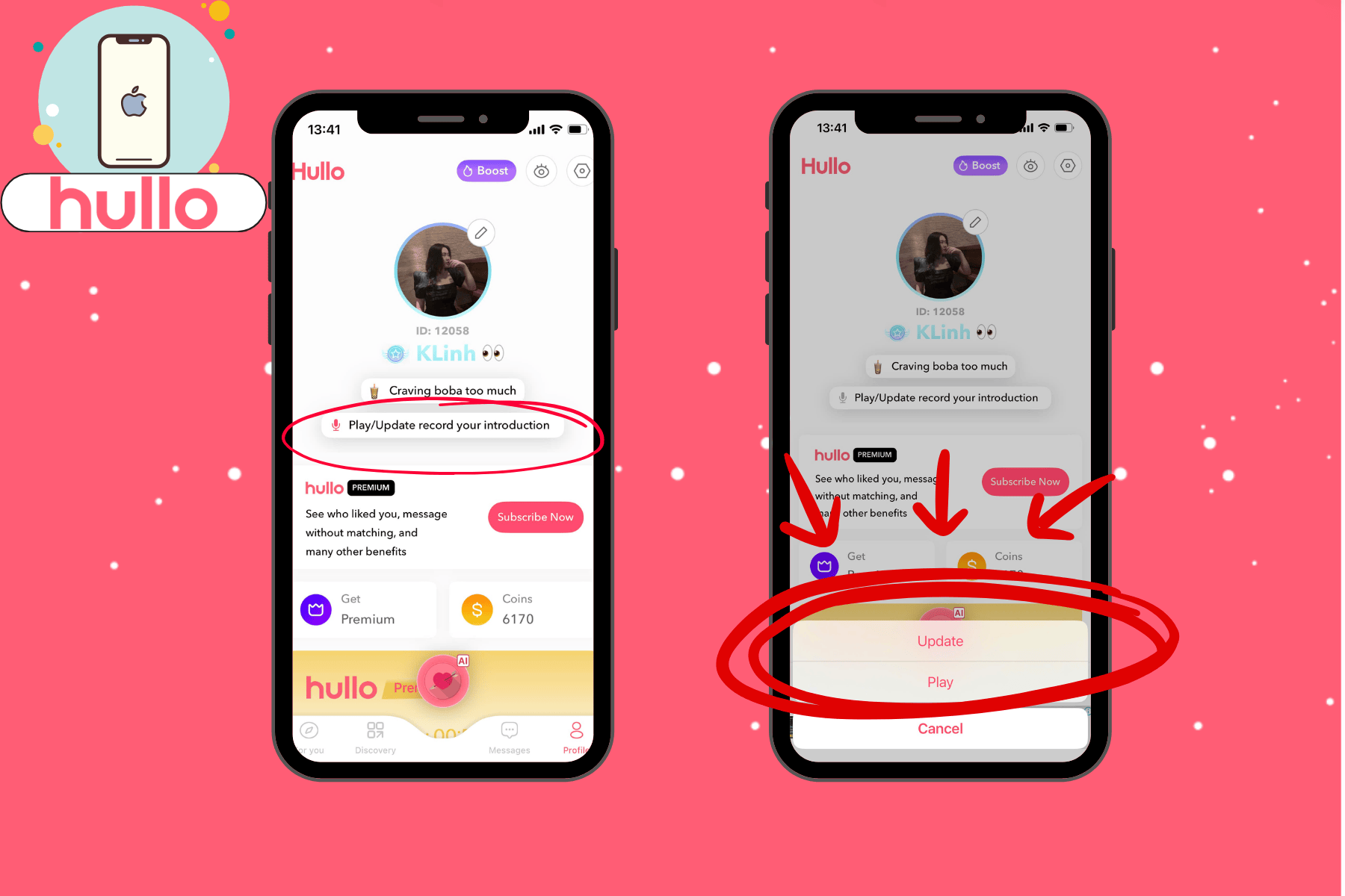 Hullo voice ios listen in your profile