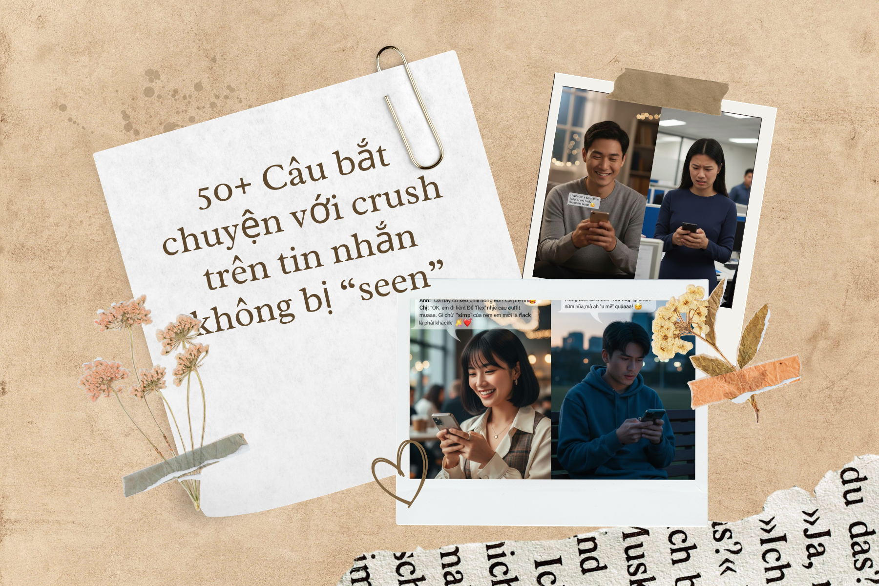 50+ Câu bắt chuyện với crush trên tin nhắn không bị “seen”